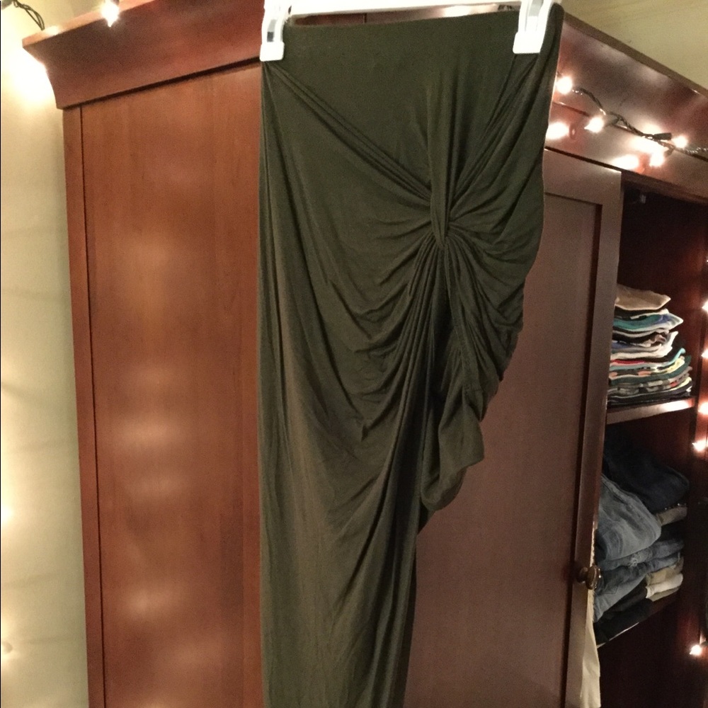 Olive green cropped skirt